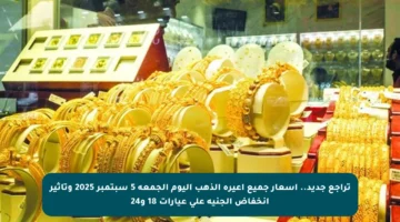 تراجع جديد.. أسعار جميع أعيرة الذهب اليوم الجمعة 5 سبتمبر 2025 وتأثير انخفاض الجنيه على عيارات 18 و24